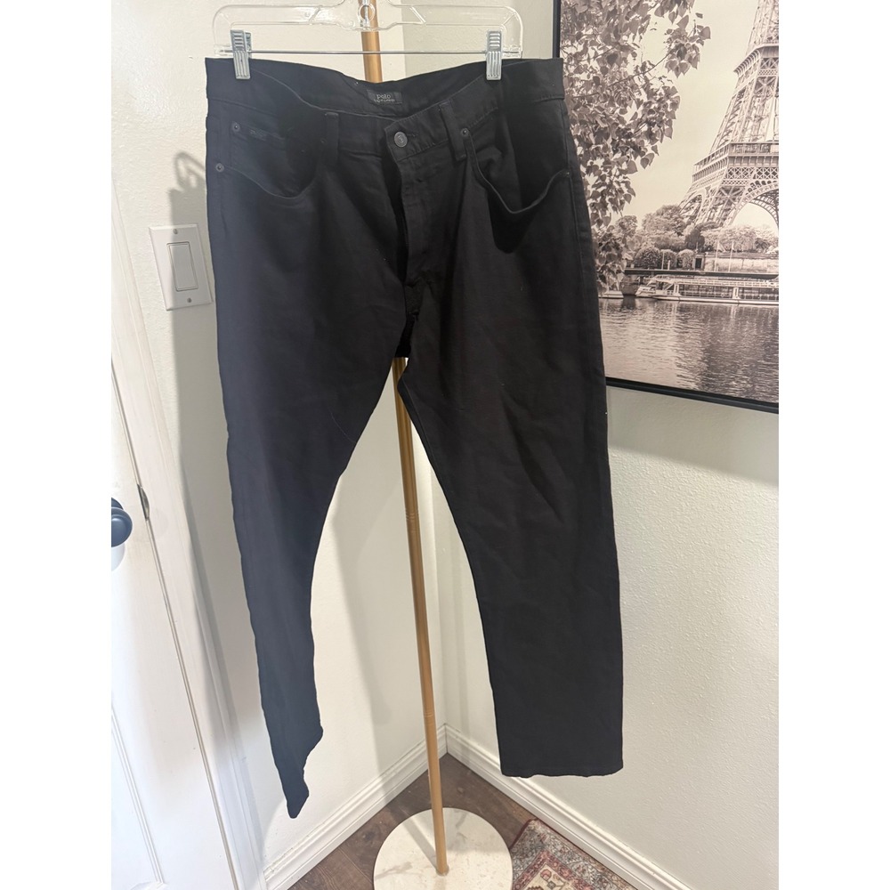 Polo Ralph Lauren Hampton Relaxed Straight Black Denim Jeans Mens 34x30